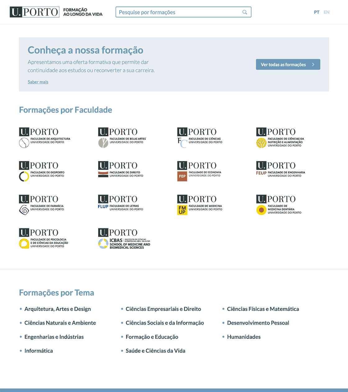 Imagens das páginas do portal FLV